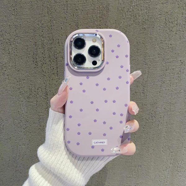 Acessórios Criativos Para Celular | Capa De Celular Em Silicone Roxa Com Estampa Floral Delicada, Ideal Para Iphone 15 Pro Max. Design Elegante E Moderno, Compatível Com Iphone 14/13 Pro, Xs/Xr. Capa Protetora Feminina, Resistente A Quedas E Com Estilo Minimalista. Acessórios Criativos Para Celular Acessórios Criativos Para Celular