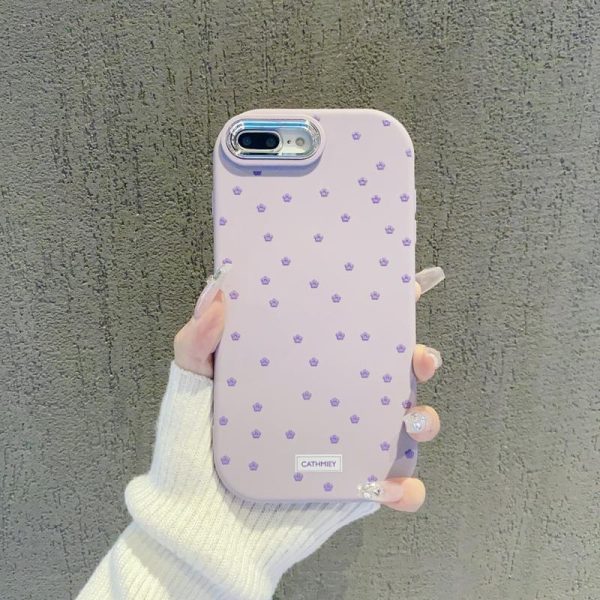 Acessórios Criativos Para Celular | Capa De Celular Em Silicone Roxa Com Estampa Floral Delicada, Ideal Para Iphone 15 Pro Max. Design Elegante E Moderno, Compatível Com Iphone 14/13 Pro, Xs/Xr. Capa Protetora Feminina, Resistente A Quedas E Com Estilo Minimalista. Acessórios Criativos Para Celular Acessórios Criativos Para Celular