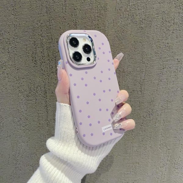 Acessórios Criativos Para Celular | Capa De Celular Em Silicone Roxa Com Estampa Floral Delicada, Ideal Para Iphone 15 Pro Max. Design Elegante E Moderno, Compatível Com Iphone 14/13 Pro, Xs/Xr. Capa Protetora Feminina, Resistente A Quedas E Com Estilo Minimalista. Acessórios Criativos Para Celular Acessórios Criativos Para Celular