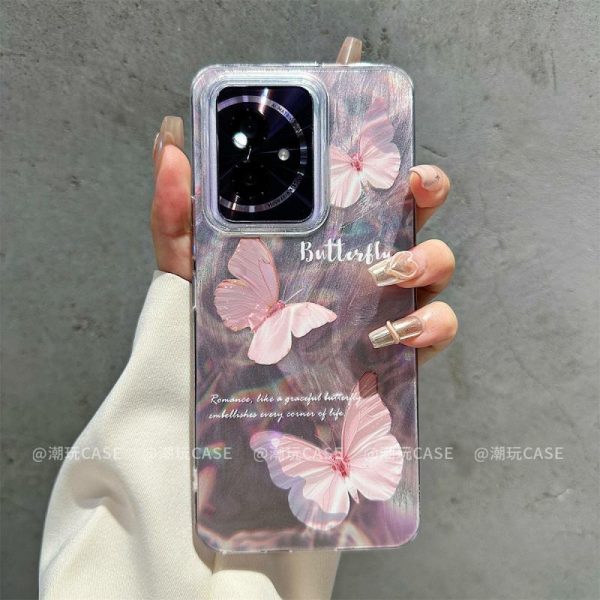 Acessórios Criativos Para Celular | Capa De Telefone Elegante E Delicada Em Roxo Com Borboletas, Adequada Para Honor 80/90 Pro. Capa Premium De Gradiente Aurora Em Tule Para 100/200 Pro E Capa Protetora Anti-Choque Para 60/70 Pro, Ideal Para Mulheres. Acessórios Criativos Para Celular Acessórios Criativos Para Celular