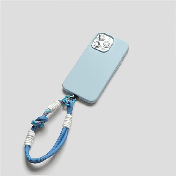 Capinha De Celular | Capa De Telefone Baby Blue Em Silicone Líquido Para Iphone 11 E 12, Com Design De Cordão Curto Em Cores Contrastantes, Ideal Para Proteção Contra Quedas Do Iphone 13 – Sensação Refrescante Da Primavera/Verão. Capinha De Celular Capinha De Celular