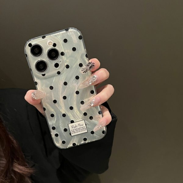 Capinha De Celular | Capa De Telefone Para Vivo X100S Com Laço De Bolinhas Pretas, Compatível Com S19Pro, Proteção Em Silicone S18, S17/16/15/12, Resistente A Quedas, Soft Para X90S, Novo Modelo X80, Estilo Japonês E Coreano X70, X50+, Alta Qualidade S10 Para Mulheres. Capinha De Celular Capinha De Celular