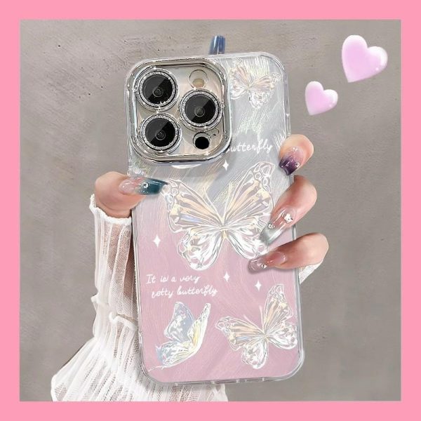 Capinha De Celular | Capa Para Iphone 15 Goddess, Compatível Com Iphone 15 Pro Max, Nova Coleção Feminina, 14 Plus Com Película Para Lente, 13 Com Design Exclusivo E Sofisticado, 12 Com Padrão De Borboleta, 11 Com Proteção Total Contra Quedas. Capinha De Celular Capinha De Celular