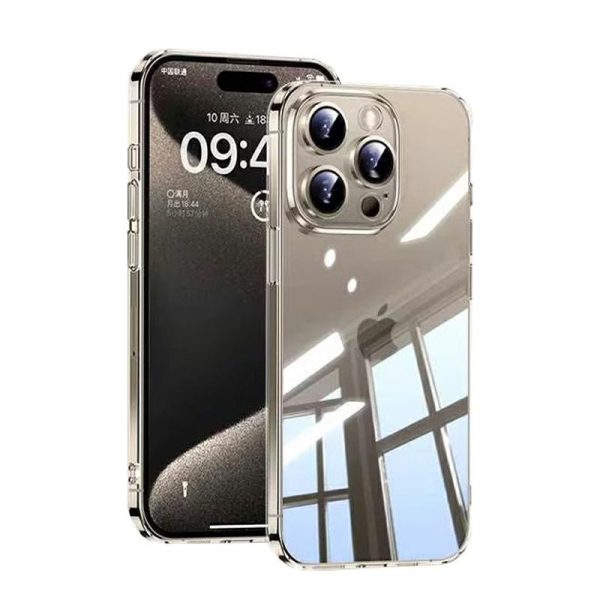 Capinha De Celular | Capa Para Iphone 15, Nova Capa Anti-Queda Para Iphone 15 Pro Max, Transparente, Cor Titânio, Proteção Total Para Lentes, Com Bolsa De Ar, Alta Qualidade Para Iphone 14 Pro, Iphone 13, Iphone 12, Iphone 11, Capa De Silicone Minimalista Para Homens E Mulheres, Proteção Nos Quatro Cantos. Capinha De Celular Capinha De Celular